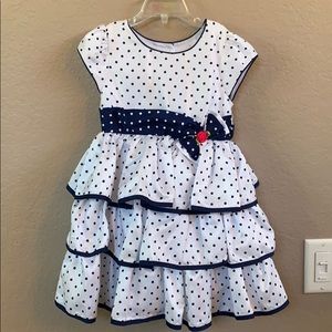 Beautiful white and blue polka dot dress!